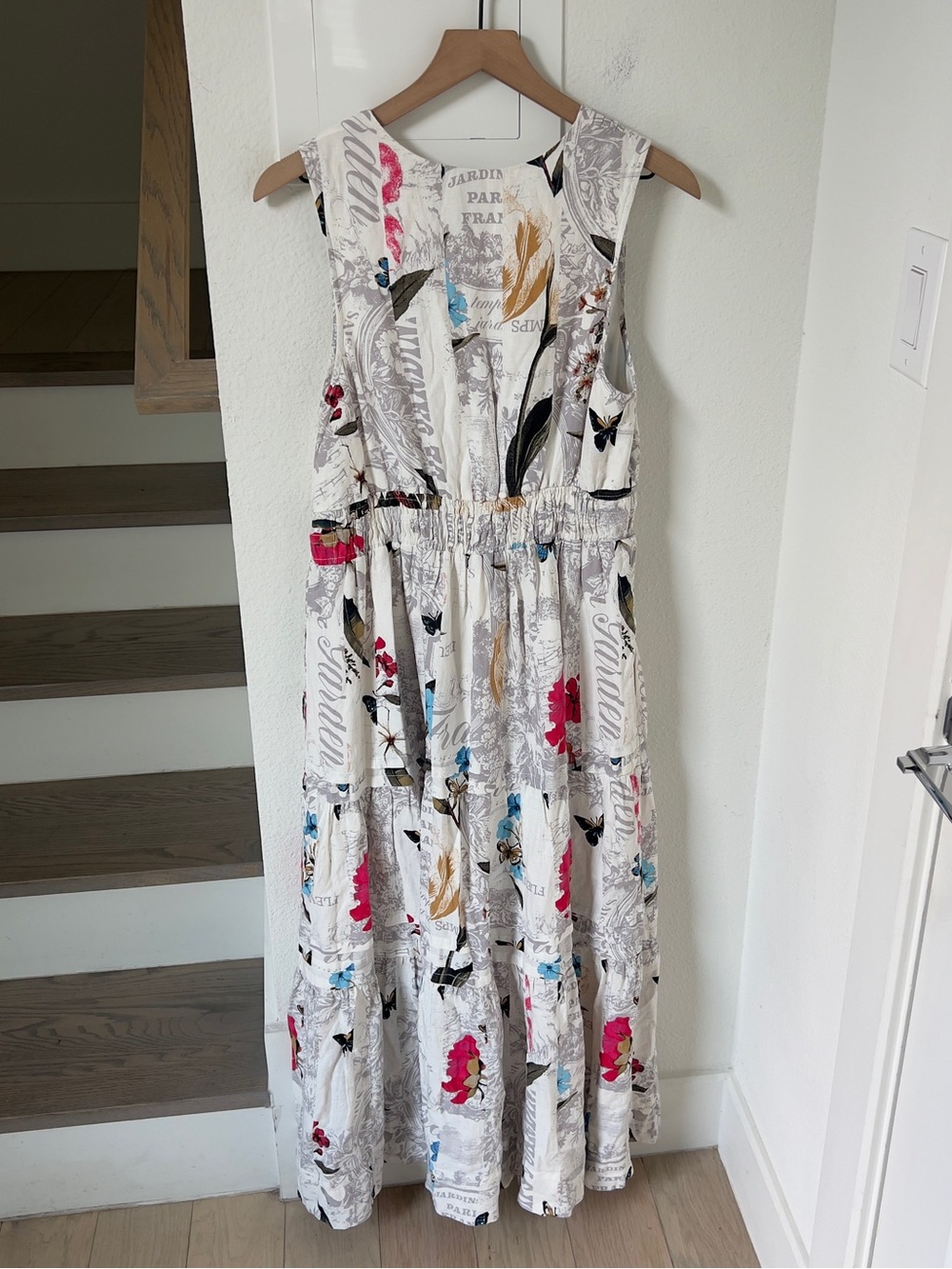 By Anthropologie Somerset Linen Blend Sleeveless Maxi Dress Neutral NWT - Picture 5 of 7